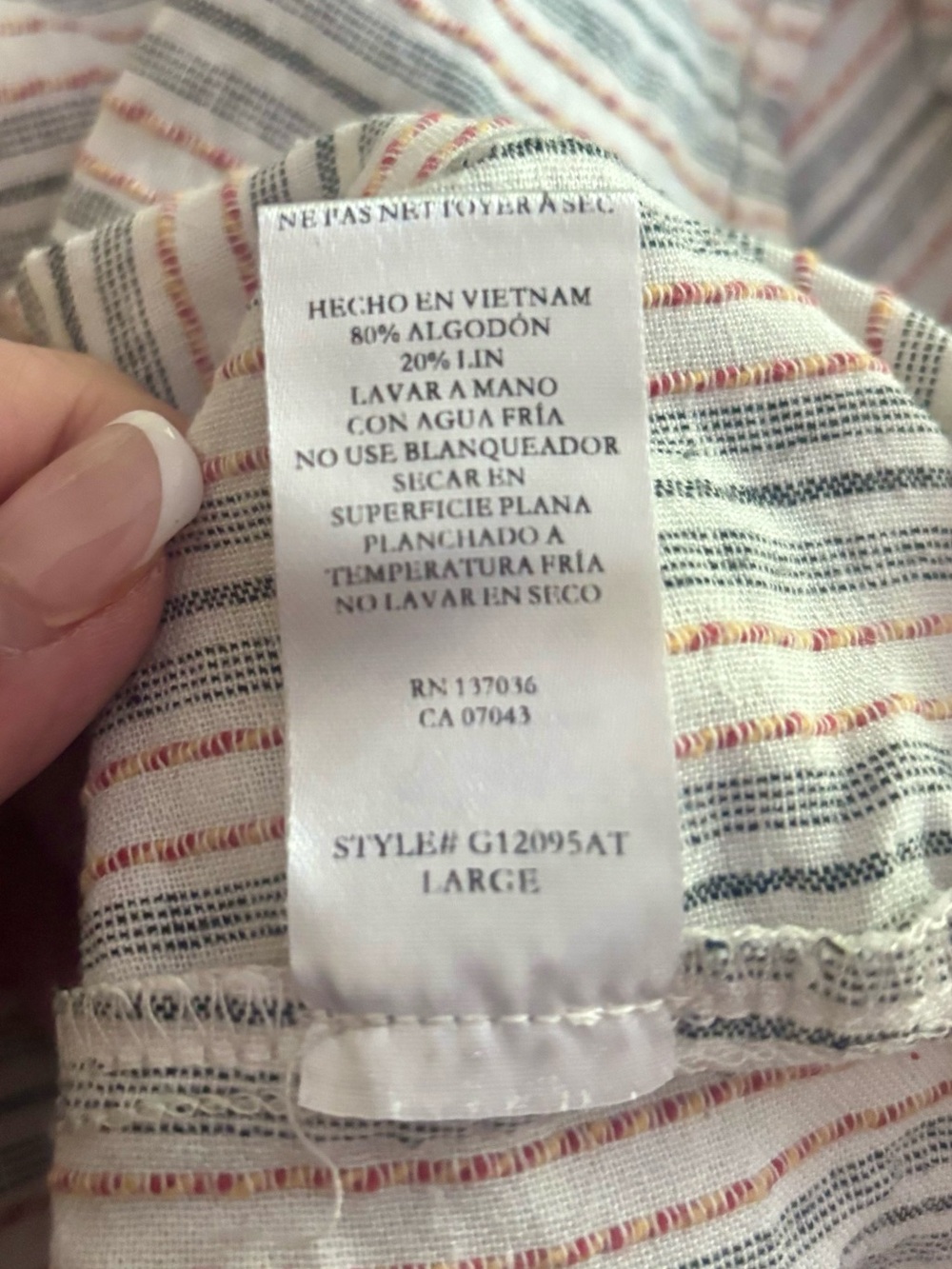 Paper Crane Linen Blend Striped Hooded Pullover Size L - Picture 3 of 6